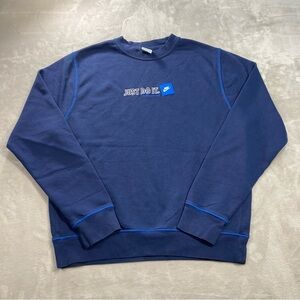 Nike Just Do It French Terry Men's Sweatshirt Midnight Navy Sz M